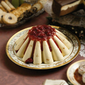 Eggnog Macaroon Cream with Raspberry Sauce